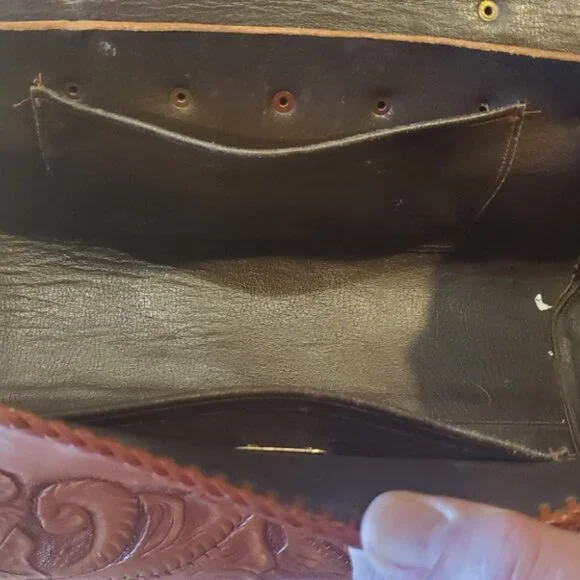 Vintage tooled western handbag - Picture 8 of 9